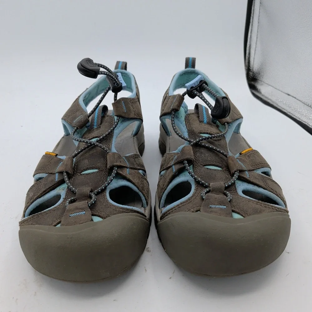 KEEN Venice Women 10 Magnet Norse Blue Leather Waterproof Hiking Sandals 1008471